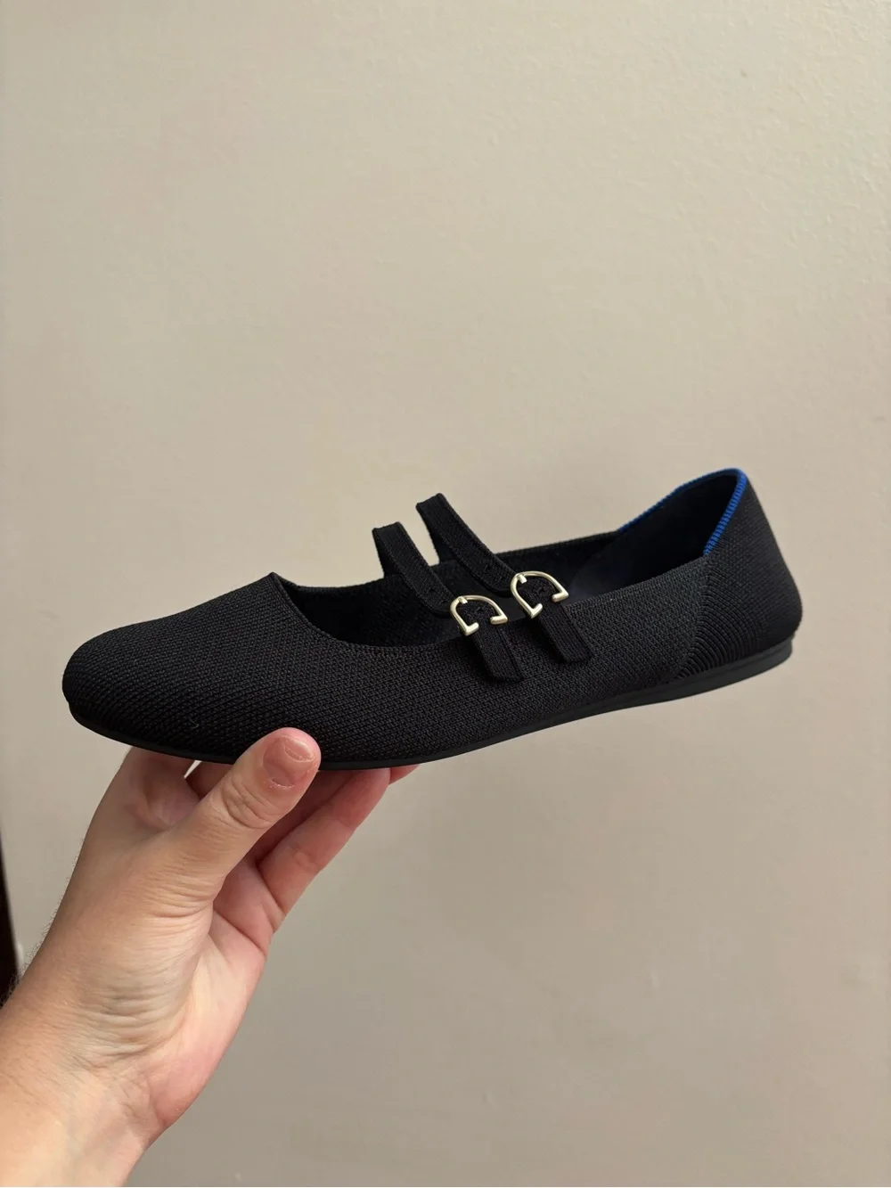 Rothy's Double Buckle Black Mary Janes